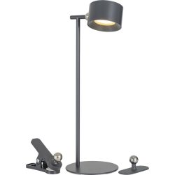 Tischlampe Bono Schwarz Metall 12.7 cm 36.6 cm - Farbe: anthrazit - LED - Lichtfarbe: Extra warmweiss - Tageslichtweiss - Tischlampe- LED