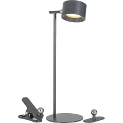 Tischlampe Bono Schwarz Metall 12.7 cm 36.6 cm - Farbe: anthrazit - LED - Lichtfarbe: Extra warmweiss - Tageslichtweiss - Tischlampe- LED