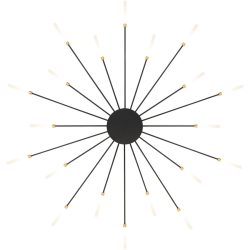 Deckenlampe Blair Schwarz Kunststoff/Metall 73 cm 20 cm - Farbe: Schwarz/Messing - LED - Lichtfarbe: Extra warmweiss - Material: Metall/Kunststoff -