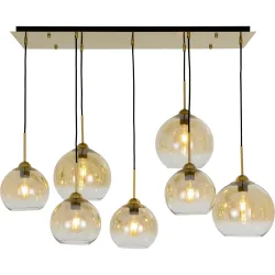 Pendellampe Noelia Gold/Schwarz Metall 34 cm 120 cm - Farbe: schwarz-gold - Pendellampe