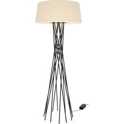 Stehlampe Thalia Weiss/Schwarz Metall 70 cm 180 cm - Farbe: weiss, schwarz - Stehlampe
