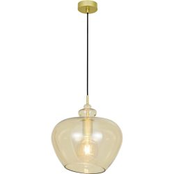 Pendellampe Bela Gelb Glas/Metall 30 cm 129 cm - Farbe: Bernstein - Material: Metall/Glas - Pendellampe
