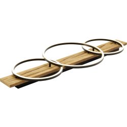 Deckenlampe Hatti Stahl/Holz braun - LED - Lichtfarbe: Warmweiss - Material: Eisen - Deckenlampe- LED Energiesparlampe