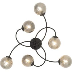 Deckenlampe Daria Grau/Schwarz Metall/Glas 52 cm 17.5 cm - Farbe: schwarz/grau - Deckenlampe