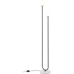 Stehlampe Nika Schwarz/Weiss Glas/Metall 24.5 cm 145 cm - Farbe: schwarz, weiss - Material: Metall/Glas - Stehlampe