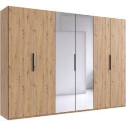 Kleiderschrank Sanko Braun Holz 300 cm 58 cm 216 cm - Farbe: Eiche Nachbildung - Material: Holzwerkstoff - Kleiderschrank