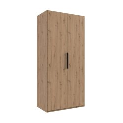 Kleiderschrank Sanko Braun Holz 100 cm 58 cm 216 cm - Farbe: Eiche Nachbildung - Material: Holzwerkstoff - Kleiderschrank