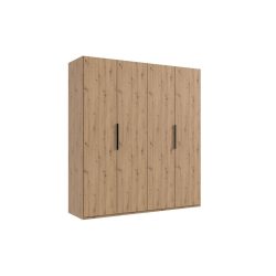 Kleiderschrank Sanko Braun Holz 200 cm 58 cm 216 cm - Farbe: Eiche Nachbildung - Material: Holzwerkstoff - Kleiderschrank