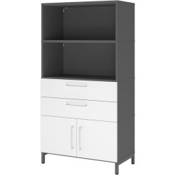 Aktenschrank Flexwall Grau/Weiss Holz 41.7 cm 80 cm 153.2 cm - Farbe: graphit, weiss - Material: Holzwerkstoff - Aktenschrank