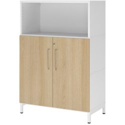 Aktenschrank Flexwall Weiss/Braun Holz 41.7 cm 80 cm 118 cm - Farbe: Weiss, Natur - Material: Holzwerkstoff - Aktenschrank