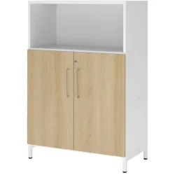 Aktenschrank Flexwall Weiss/Braun Holz 41.7 cm 80 cm 118 cm - Farbe: Weiss, Natur - Material: Holzwerkstoff - Aktenschrank