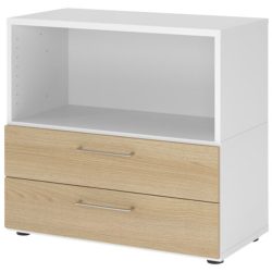 Aktenschrank Flexwall Weiss/Braun Holz 41.7 cm 80 cm 74.8 cm - Farbe: weiss, eiche - Material: Holzwerkstoff - Aktenschrank