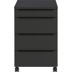 Rollcontainer Rya Grau Holz 42 cm 63 cm 60 cm - Farbe: graphit - Material: Holzwerkstoff - Rollcontainer