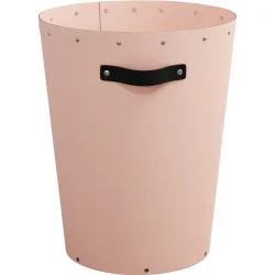 Papierkorb Bigso Box Rosa Leder/Papier 36 cm - Farbe: Dusty Pink - Material: Papier/Leder - Papierkorb