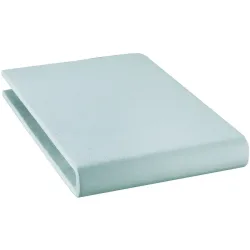 Fixleintuch Mara Blau Baumwolle 180 cm 200 cm - Farbe: Himmelblau - Material: 94% Bio Baumwolle GOTS / 6% Elasthan - Fixleintuch