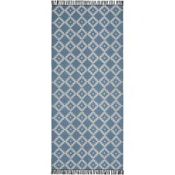HORREDSMATTAN Outdoor-Teppich Leia Blau 80 cm 350 cm - Material: Mischgewebe - Outdoor-Teppich