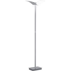 Stehlampe Felicia Silber Metall - Farbe: Nickel matt - LED - Lichtfarbe: Extra warmweiss - Helles Neutralweiss - Stehlampe- LED Energiesparlampe