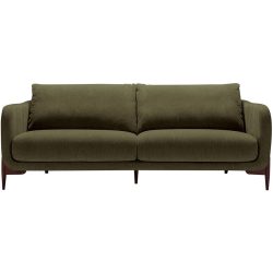 Sofa Leya Grün Stoff 218 cm 92 cm - Farbe: dunkelgrün - Material: Velourstoff - Sofa