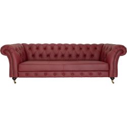 Sofa Shanaya Rot Leder 252 cm 100 cm - Sofa