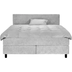 Boxspringbett President Grau Stoff 180 x 200 cm - Farbe: hellgrau - Möbel Konfigurator: Traummöbel individuell zusammenstellen - Boxspringbett