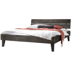 Hasena Bett Therese Grau Holz 90 x 200 cm - Farbe: Dunkelgrau - Material: Akazie - Bett