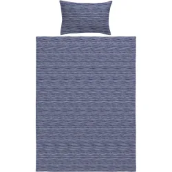 Bettwäschegarnitur Lito Blau Baumwolle 160 cm - Bettwäschegarnitur