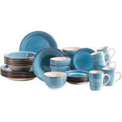 MÄSER Geschirr-Set Lumaca Blau Steingut - Farbe: Dunkelblau - Geschirr-Set