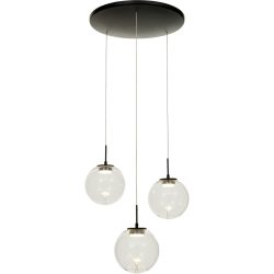 Pendellampe Natalia Schwarz Glas/Metall 35 cm 200 cm - LED - Lichtfarbe: Extra warmweiss - Tageslichtweiss - Material: Metall/Glas - Pendellampe- LED