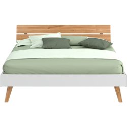 Modular Bett Livorno Braun/Weiss MDF/Holz 160 x 200 cm - Farbe: natur, weiss - Material: MDF, Wildeiche - Bett