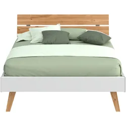 Modular Bett Livorno Braun/Weiss MDF/Holz 140 x 200 cm - Farbe: natur, weiss - Material: MDF, Wildeiche - Bett