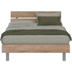 Modular Bett Livorno Braun/Grau MDF/Kunststoff 140 x 200 cm - Farbe: natur, grau - Material: MDF, Kunststoff - Bett