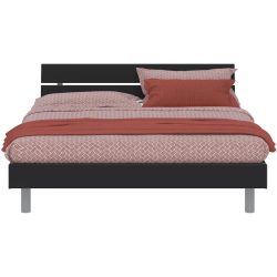 Modular Bett Livorno Schwarz/Grau MDF 180 x 200 cm - Farbe: schwarz, grau - Bett