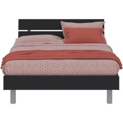 Modular Bett Livorno Schwarz/Grau MDF 120 x 200 cm - Farbe: schwarz, grau - Bett