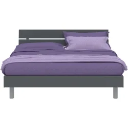 Modular Bett Livorno Grau MDF/Kunststoff 180 x 200 cm - Farbe: Dunkelgrau, Grau - Material: MDF, Kunststoff - Bett