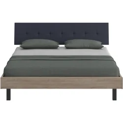 Modular Bett Livorno Braun/Schwarz MDF/Stoff/Metall 180 x 200 cm - Farbe: natur, schwarz - Material: MDF, Stoff, Metall - Bett