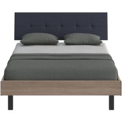 Modular Bett Livorno Braun/Schwarz MDF/Stoff/Metall 90 x 200 cm - Farbe: natur, schwarz - Material: MDF, Stoff, Metall - Bett