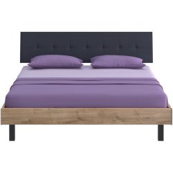 Modular Bett Livorno Braun/Schwarz MDF/Stoff/Metall 160 x 200 cm - Farbe: natur, schwarz - Material: MDF, Stoff, Metall - Bett