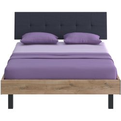 Modular Bett Livorno Braun/Schwarz MDF/Stoff/Metall 140 x 200 cm - Farbe: natur, schwarz - Material: MDF, Stoff, Metall - Bett