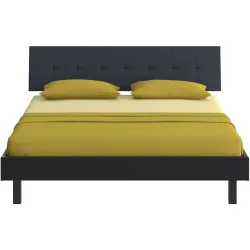 Modular Bett Livorno Schwarz MDF/Stoff/Metall 180 x 200 cm - Material: MDF, Stoff, Metall - Bett