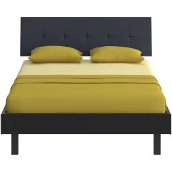 Modular Bett Livorno Schwarz MDF/Stoff/Metall 120 x 200 cm - Material: MDF, Stoff, Metall - Bett