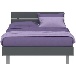 Modular Bett Livorno Grau MDF/Kunststoff 120 x 200 cm - Farbe: Dunkelgrau, Grau - Material: MDF, Kunststoff - Bett