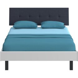Modular Bett Livorno Weiss/Schwarz MDF/Stoff/Metall 120 x 200 cm - Farbe: weiss, schwarz - Material: MDF, Stoff, Metall - Bett