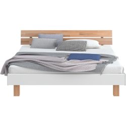 Modular Bett Livorno Braun/Weiss MDF/Holz 180 x 200 cm - Farbe: natur, weiss - Material: MDF, Buche - Bett