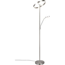 Stehlampe Darius Silber Metall 40 cm 180 cm - Farbe: Nickel matt - LED - Lichtfarbe: Extra warmweiss - Helles Neutralweiss - Stehlampe- LED