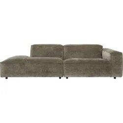 Sofa Gian Braun/Grau/Grün Stoff 264 cm 104 cm - Farbe: moosgrün - Sofa