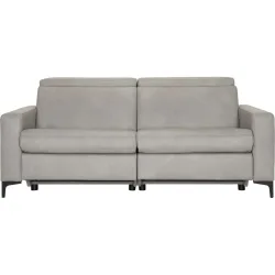 Relaxsofa Move Grau Leder 188 cm 100 cm - Farbe: hellgrau - Möbel Konfigurator: Traummöbel individuell zusammenstellen - Relaxsofa