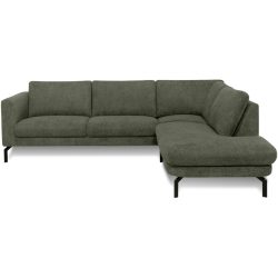 Ecksofa Gomero Grün Stoff 264 cm 220 cm - Farbe: dunkelgrün - Ecksofa