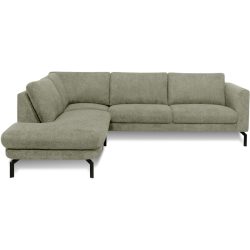 Ecksofa Gomero Grün Stoff 264 cm 220 cm - Farbe: blassgrün - Ecksofa