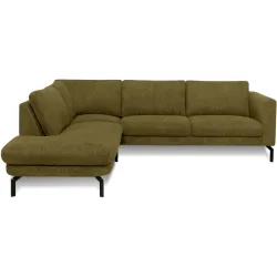 Ecksofa Gomero Gelb Stoff 264 cm 220 cm - Farbe: senfgelb - Ecksofa