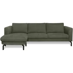 Ecksofa Gomero Grün Stoff 254 cm 150 cm - Farbe: dunkelgrün - Ecksofa